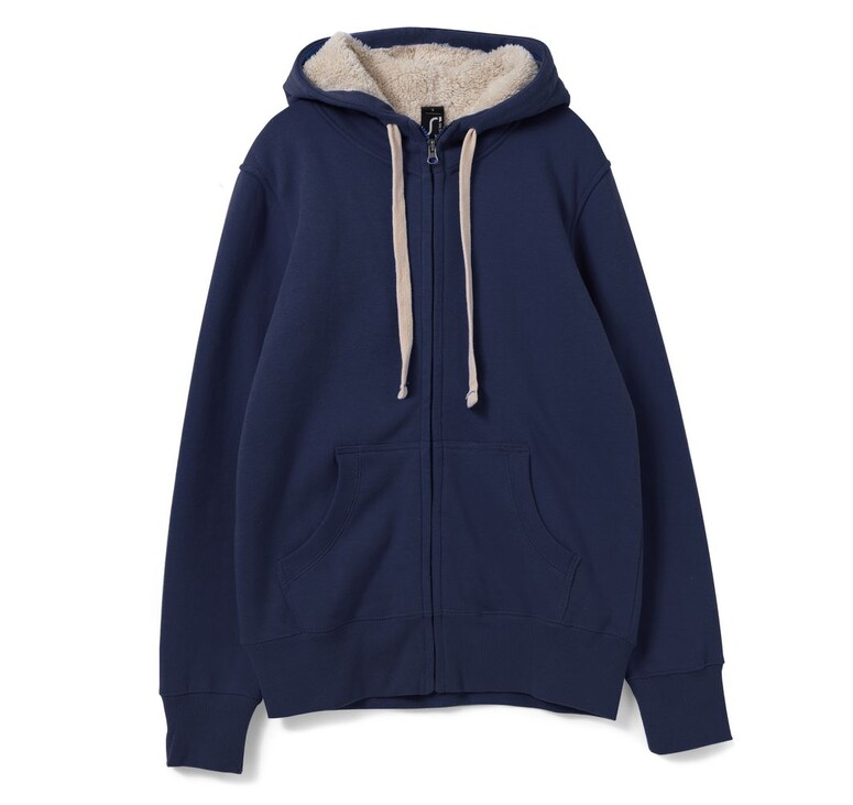 Толстовка унисекс на молнии Sherpa 280, темно-синяя, размер XS