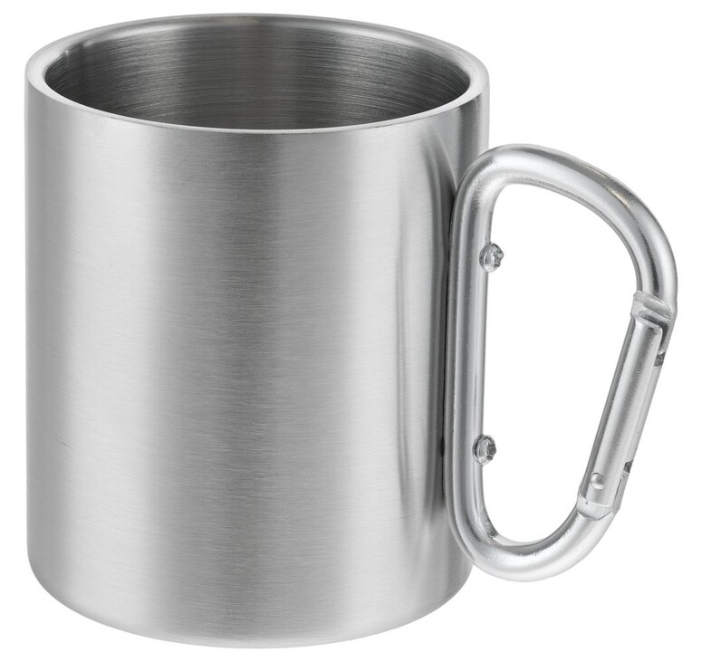 Кружка Trek, с серебристой ручкой-карабином