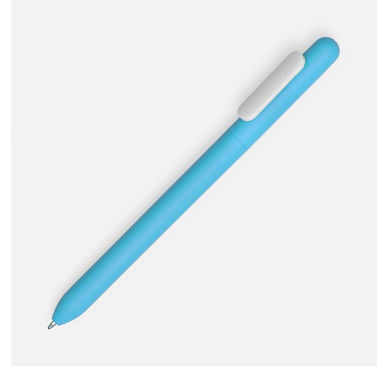 Ручка шариковая Swiper Soft Touch, голубая с белым
