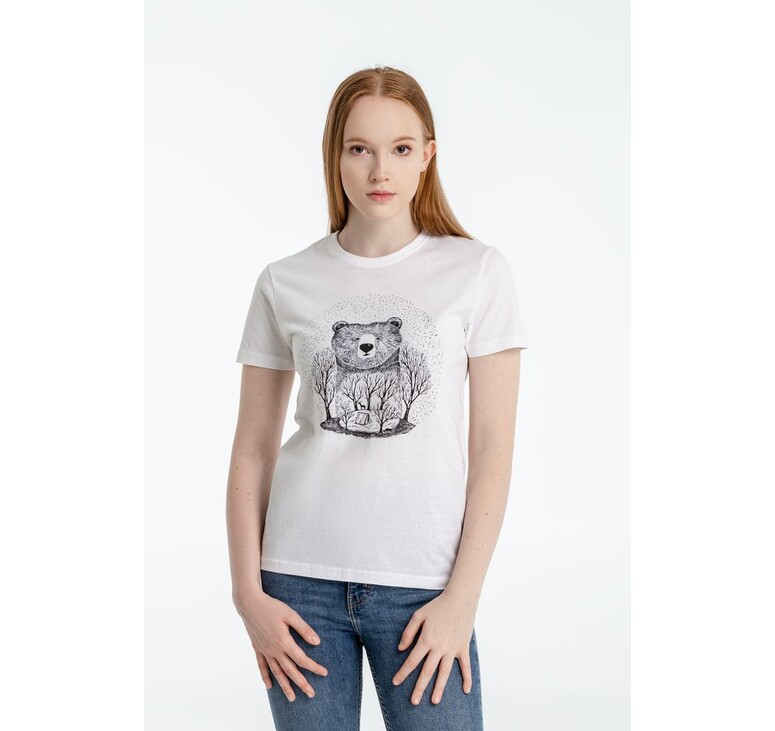 Футболка женская Bear, белая, размер S
