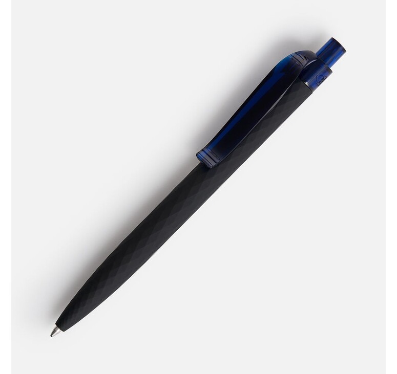 Ручка шариковая Prodir QS01 PRT-T Soft Touch, черная с синим