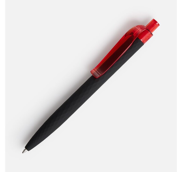 Ручка шариковая Prodir QS01 PRT-T Soft Touch, черная с красным