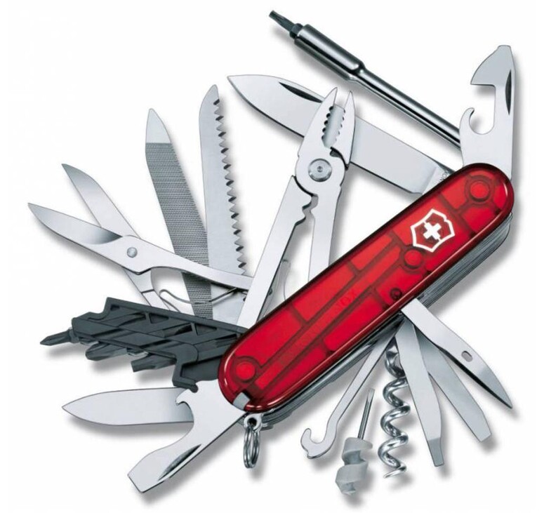 Офицерский нож CyberTool L, полупрозрачный красный