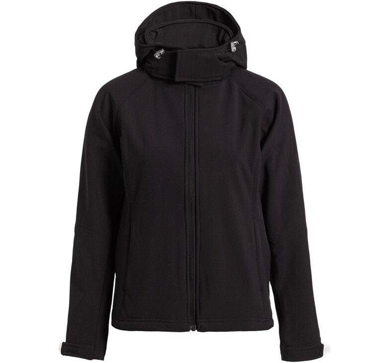 Куртка женская Hooded Softshell черная, размер L