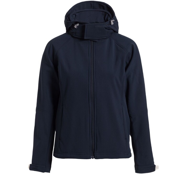 Куртка женская Hooded Softshell темно-синяя, размер L