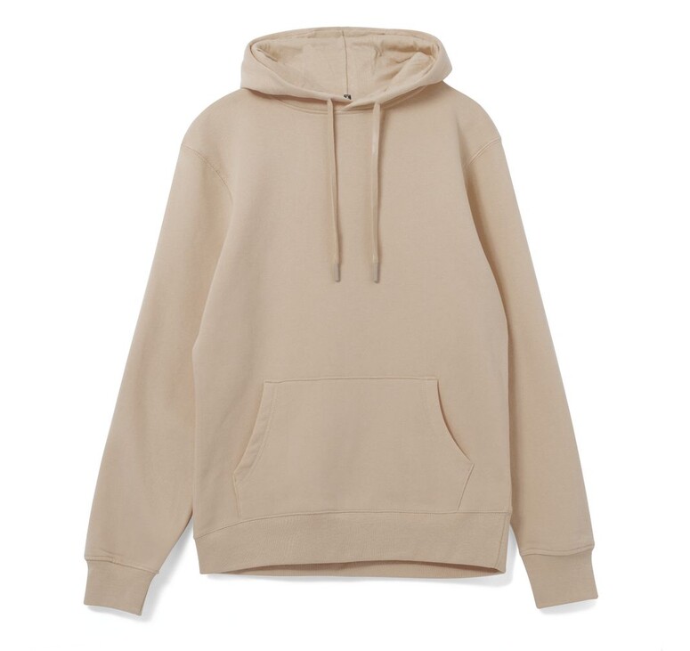 Толстовка с капюшоном унисекс Hoodie, бежевая, размер XS