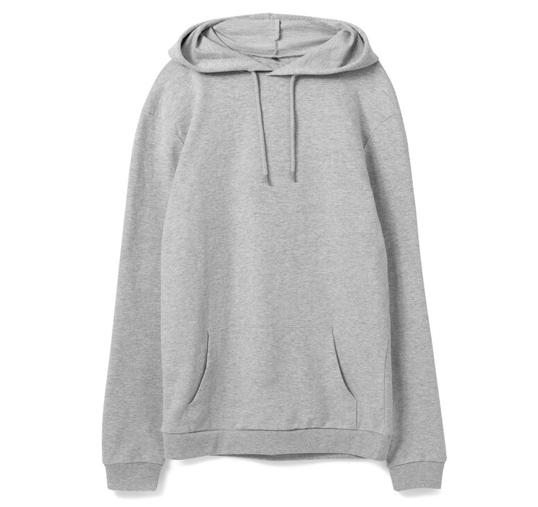 Толстовка с капюшоном унисекс Hoodie, серый меланж, размер S