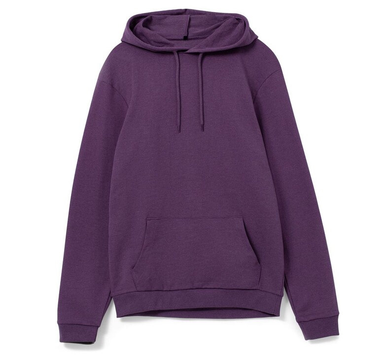 Толстовка с капюшоном унисекс Hoodie, фиолетовый меланж, размер S