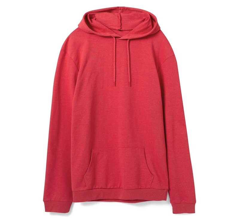 Толстовка с капюшоном унисекс Hoodie, красный меланж, размер M