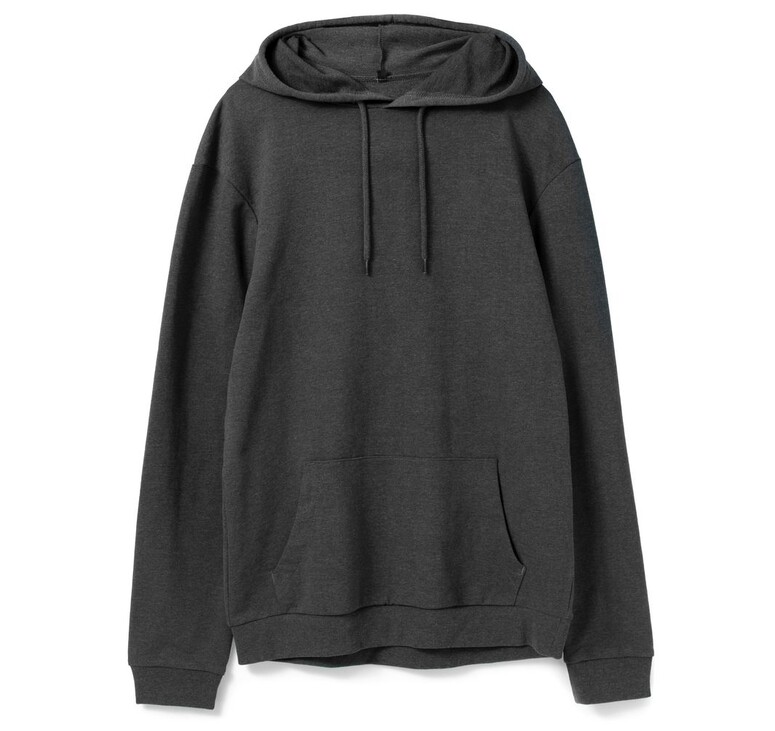 Толстовка с капюшоном унисекс Hoodie, серый меланж (антрацит), размер S