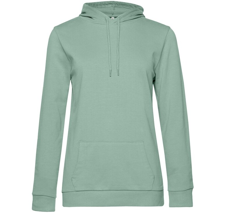 Толстовка с капюшоном женская Hoodie, серо-зеленая, размер S