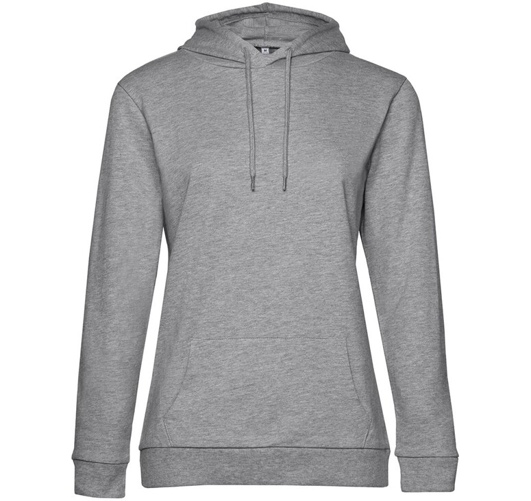 Толстовка с капюшоном женская Hoodie, серый меланж, размер L
