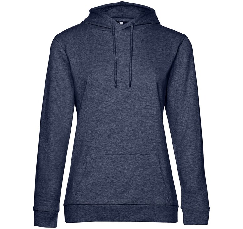 Толстовка с капюшоном женская Hoodie, синий меланж, размер L