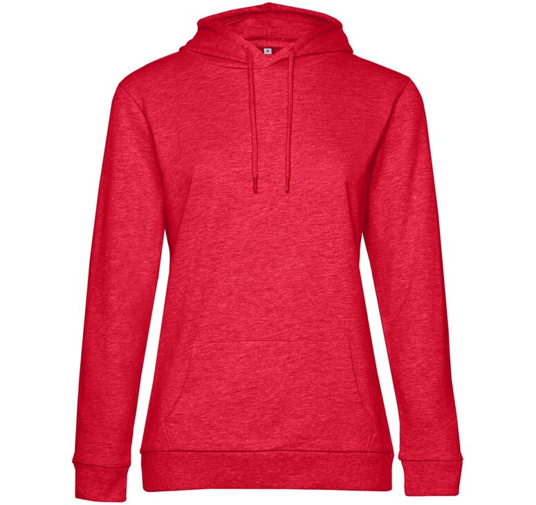 Толстовка с капюшоном женская Hoodie, красный меланж, размер L