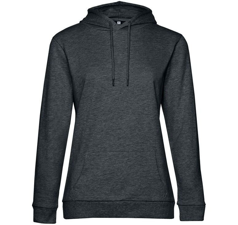 Толстовка с капюшоном женская Hoodie, серый меланж (антрацит), размер L
