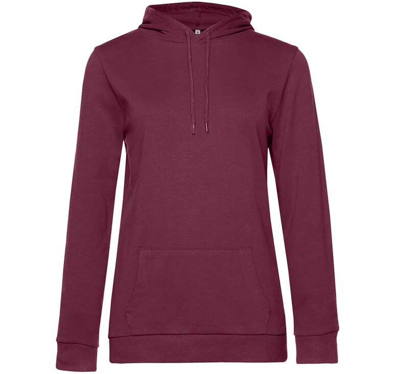 Толстовка с капюшоном женская Hoodie, бордовая, размер L