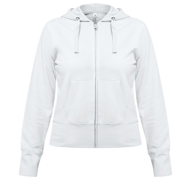 Толстовка женская Hooded Full Zip белая, размер XS