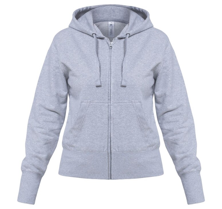 Толстовка женская Hooded Full Zip серый меланж, размер XXL