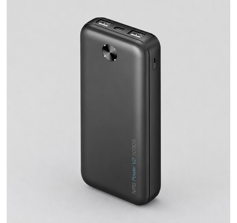 Внешний АКБ NRG Power V2 10000 мА-ч, 2A, 2xUSB, черный, Deppa