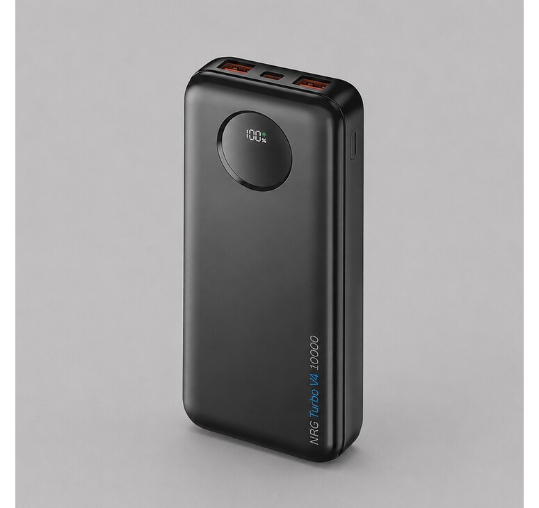 Внешний АКБ NRG Turbo V4 10000 мА-ч, дисплей, черный, Deppa