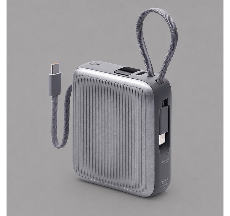 Внешний АКБ NRG Turbo Cable 10000 mAh, 22,5Вт, графит, Deppa
