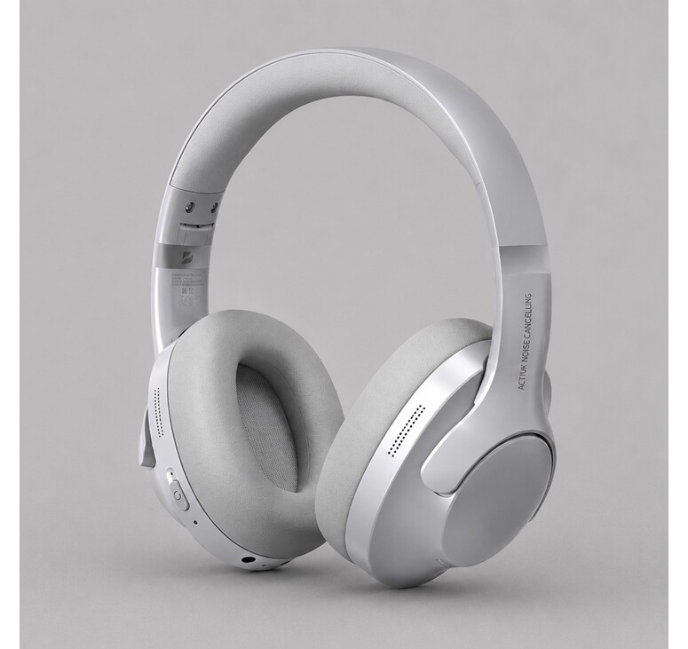 Беспроводные накладные наушники Stereo Ultra ANC, BT 5.4, ANC/ENC, 500мАч, серебристый, Deppa