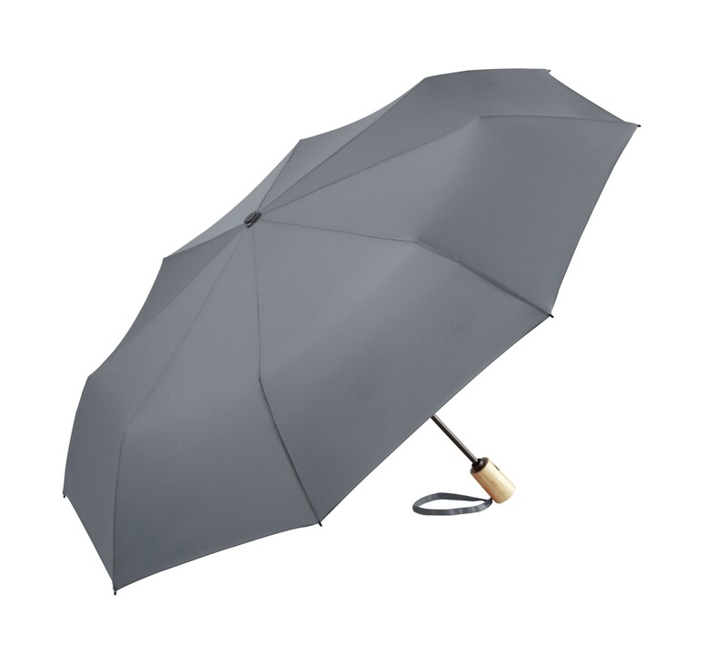 Зонт складной 5429 ÖkoBrella из бамбука, полуавтомат, серый