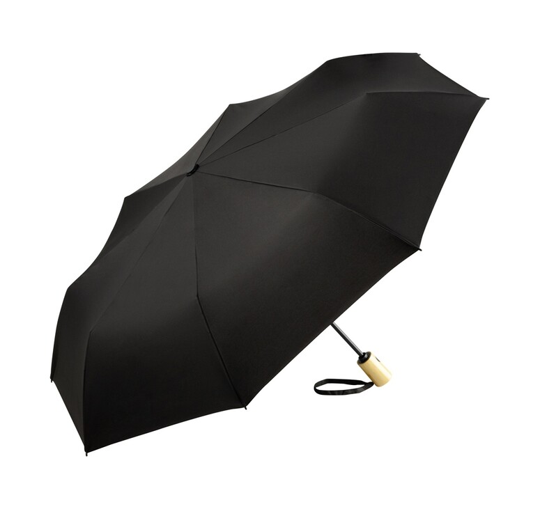 Зонт складной 5429 ÖkoBrella из бамбука, полуавтомат, черный