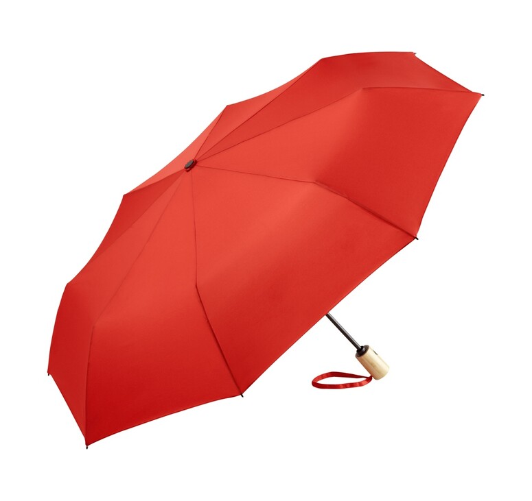 Зонт складной 5429 ÖkoBrella из бамбука, полуавтомат, красный