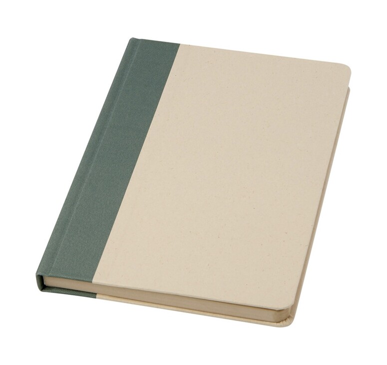 Liliana блокнот формата А5 в твердой обложке из пластика из сахарного тростника - Зеленый яркий