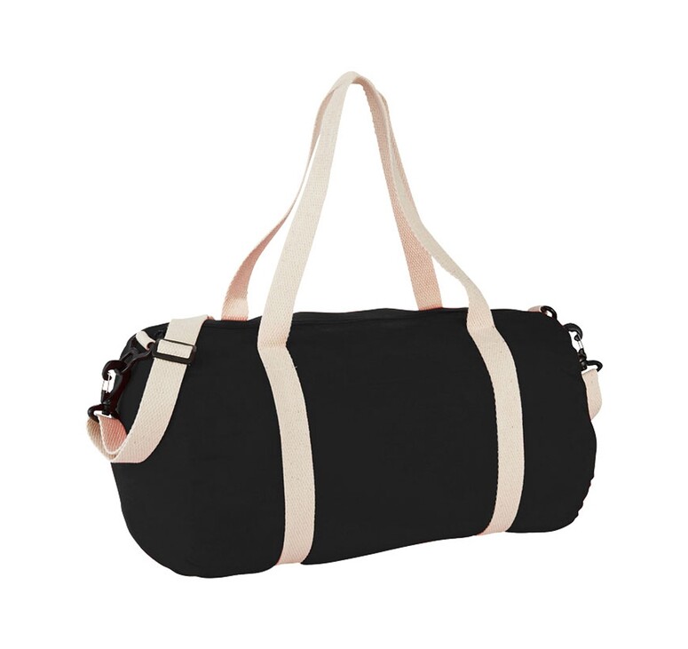 Хлопковая сумка Barrel Duffel, черный/бежевый
