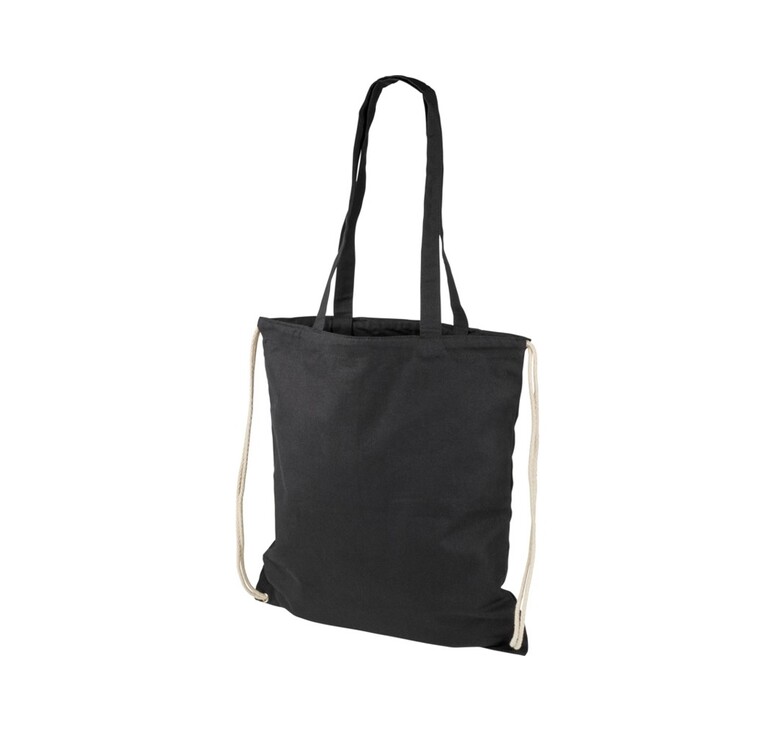 Рюкзак со шнурком Eliza из хлопчатобумажной ткани плотностью 240 г/м2, черный