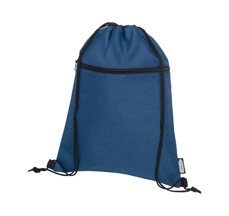 Рюкзак со шнурком Ross из переработанного ПЭТ, heather navy