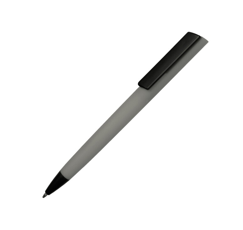 Ручка пластиковая soft-touch шариковая «Taper», серый/черный