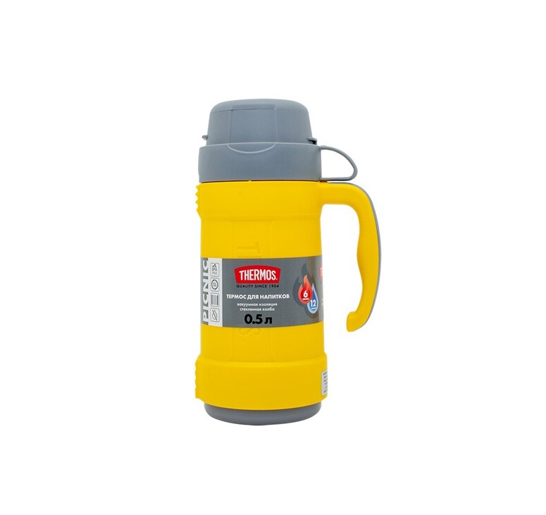 Термос со стеклянной колбой тм THERMOS PICNIC 40 Series Yellow 0,5L