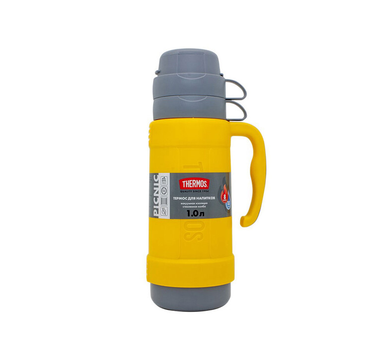 Термос со стеклянной колбой тм THERMOS PICNIC 40 Series Yellow 1,0L