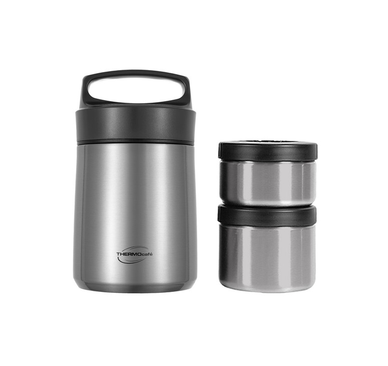 Термос с двумя контейнерами из нерж. стали тм THERMOcafe TCLB-1480SY (SS) 1,48L