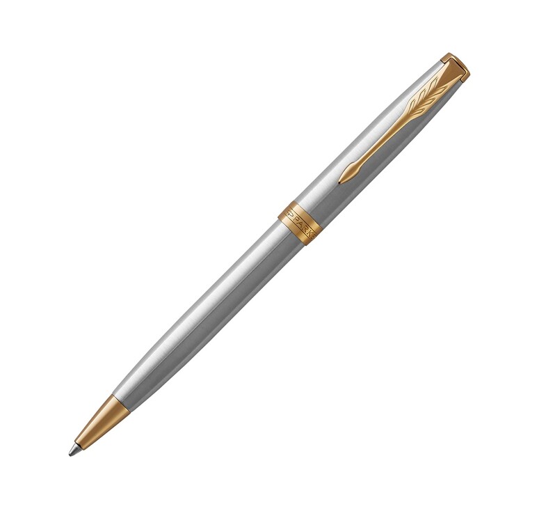 Ручка шариковая «Parker Sonnet Core Stainless Steel GT», серебристый/золотистый