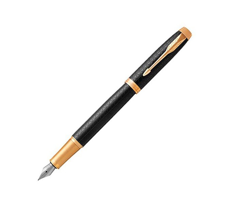 Перьевая ручка Parker IM Premium Black GT, перо: F, цвет чернил: blue, в подарочной упаковке.