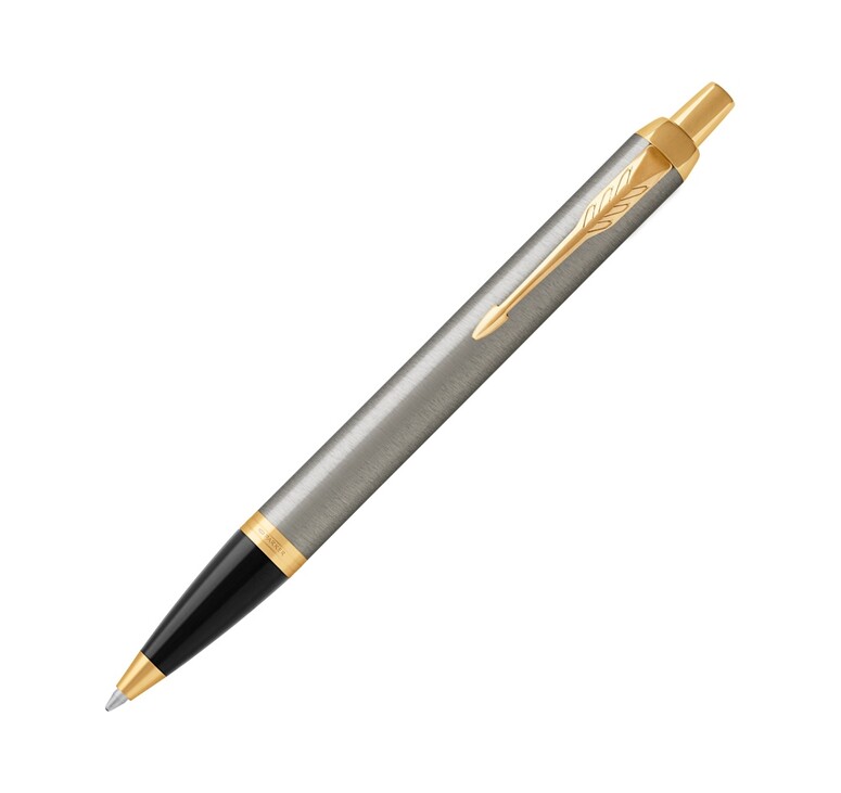 Ручка шариковая «Parker IM Core Brushed Metal GT», серебристый/золотистый