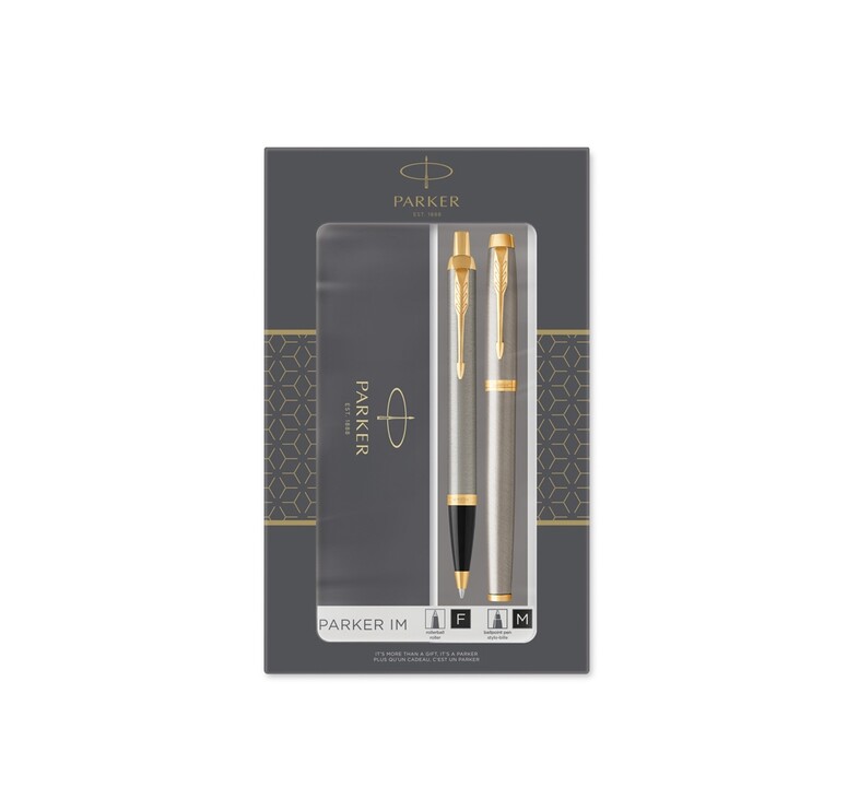Набор «Parker IM Core Brushed Metal GT»: ручка шариковая, ручка роллер