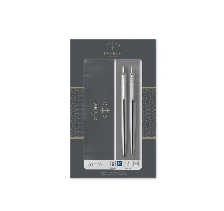 Набор «Parker Jotter Core Stainless Steel CT» ручка шариковая, карандаш механический