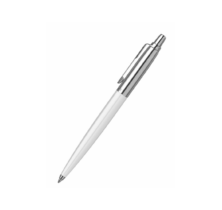 Шариковая ручка Parker Jotter ORIGINALS WHITE CT, стержень: Mblue ЭКО-УПАКОВКА