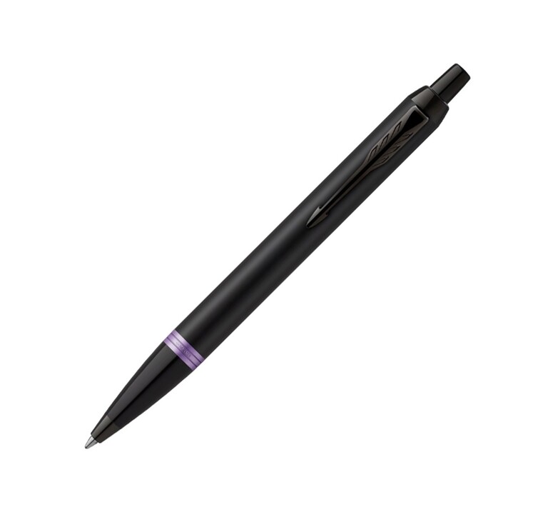 Шариковая ручка Parker IM Vibrant Rings Flame Amethyst Purple, стержень: M blue, в подарочной упаковке.