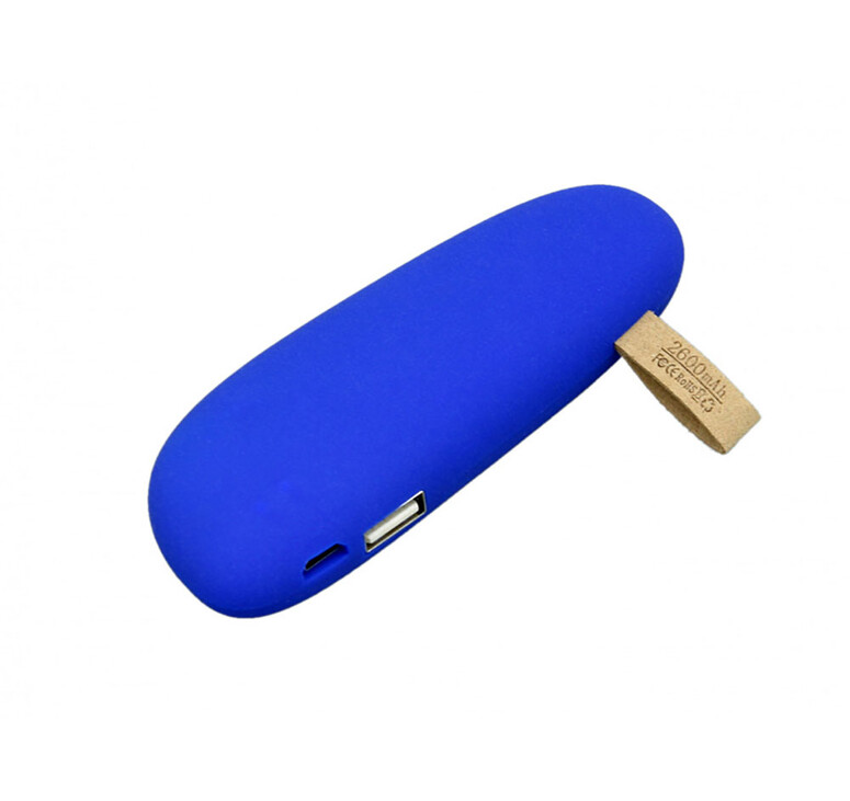 PB_Small_stone Универсальное зарядное устройство power bank в форме камня. 2600MAH. Синий