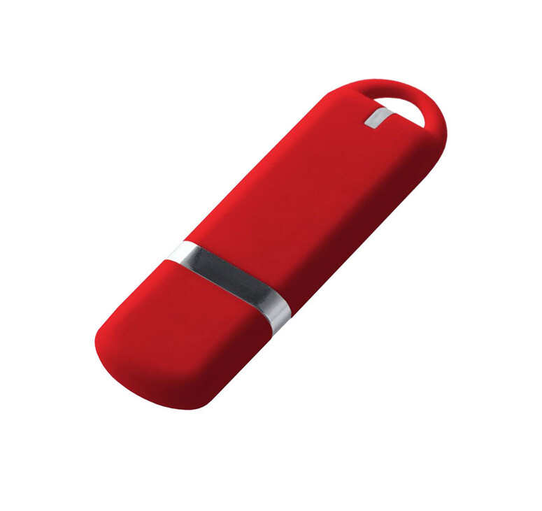 USB-флешка на 16 ГБ 3.0 USB, с покрытием soft-touch, красный