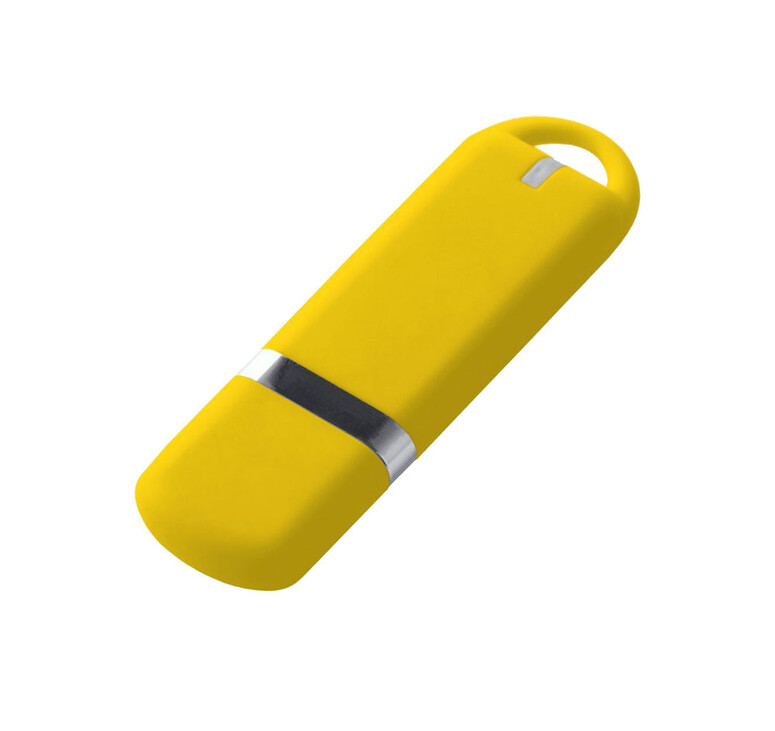 USB-флешка на 64 ГБ 3.0 USB, с покрытием soft-touch, жёлтый