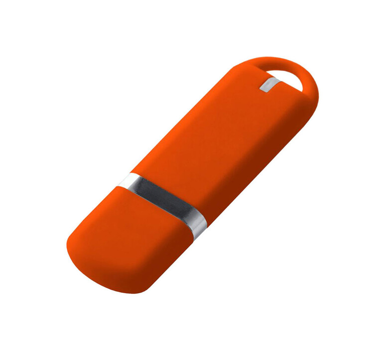 USB-флешка на 16 ГБ 3.0 USB, с покрытием soft-touch, оранжевый