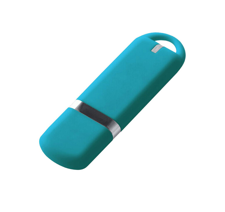 USB-флешка на 16 ГБ 3.0 USB, с покрытием soft-touch, голубой