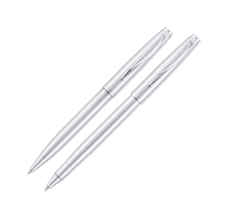 Набор Pierre Cardin коллекция «ПАРА (PEN&PEN)» : ручка шариковая + роллер. Корпус - латунь и стальное покрытие. Отделка и детали дизайна - сталь, хром. Цвет - стальной. Упаковка Е.